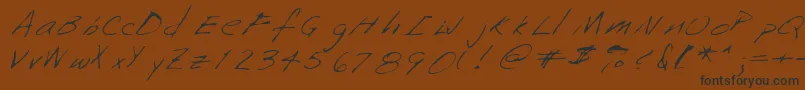 Saffronshand-Schriftart – Schwarze Schriften auf braunem Hintergrund