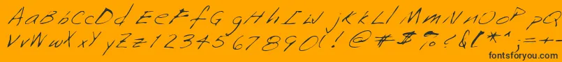 Saffronshand-Schriftart – Schwarze Schriften auf orangefarbenem Hintergrund