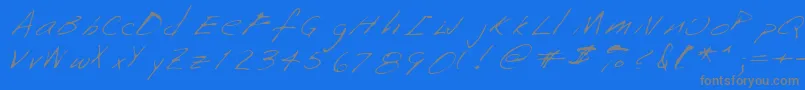 Saffronshand-Schriftart – Graue Schriften auf blauem Hintergrund