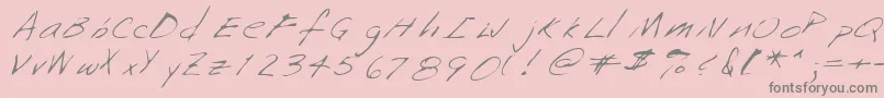 Saffronshand Font – Gray Fonts on Pink Background