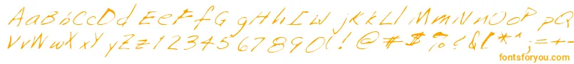 Saffronshand-Schriftart – Orangefarbene Schriften auf weißem Hintergrund