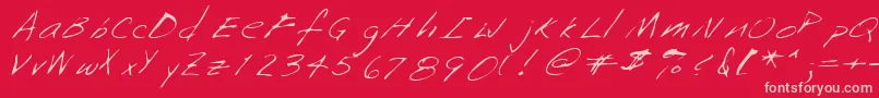 Saffronshand Font – Pink Fonts on Red Background