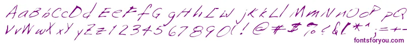 Saffronshand-Schriftart – Violette Schriften auf weißem Hintergrund