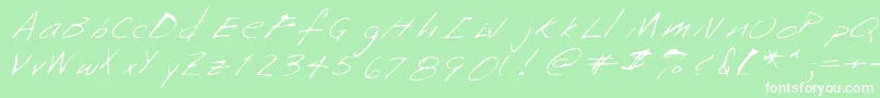 Saffronshand Font – White Fonts on Green Background