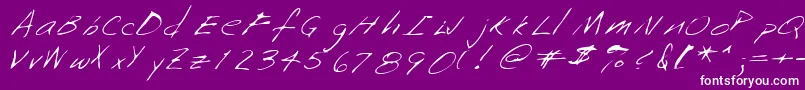 Saffronshand Font – White Fonts on Purple Background