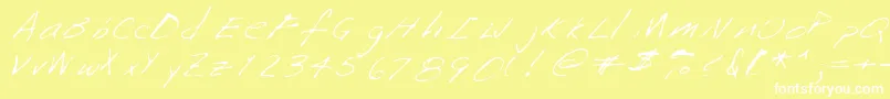 Saffronshand Font – White Fonts on Yellow Background