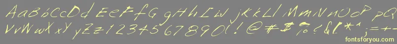 Saffronshand Font – Yellow Fonts on Gray Background