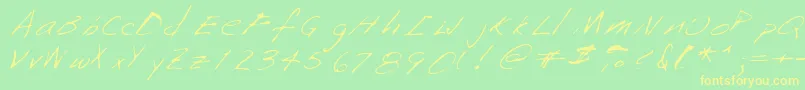 Saffronshand Font – Yellow Fonts on Green Background