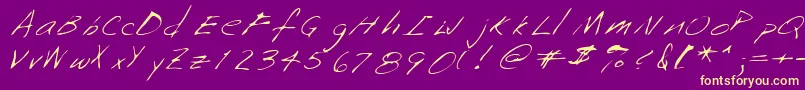 Saffronshand Font – Yellow Fonts on Purple Background