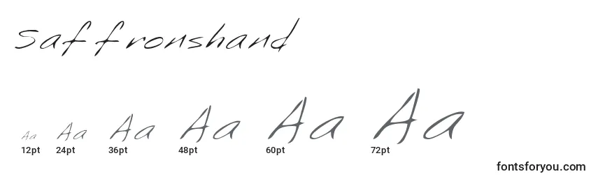 Размеры шрифта Saffronshand