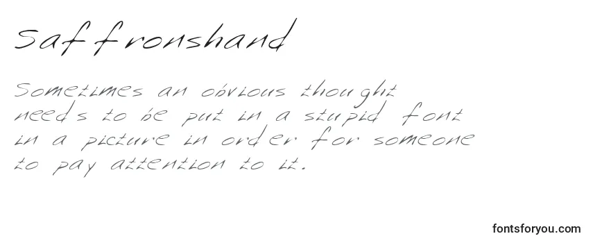 Review of the Saffronshand Font