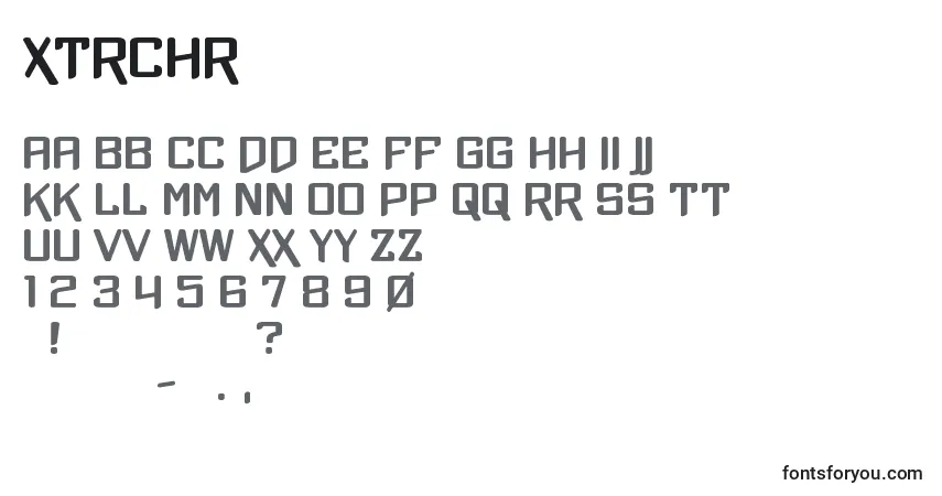 Fuente Xtrchr - alfabeto, números, caracteres especiales