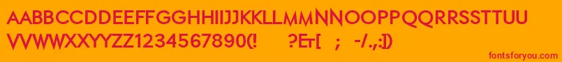 Fonte Ethblackethon – fontes vermelhas em um fundo laranja