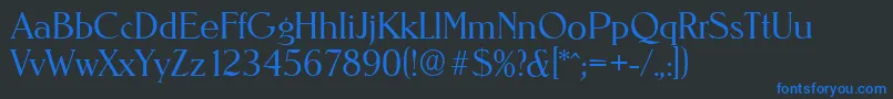 NevadaserialLightRegular Font – Blue Fonts on Black Background