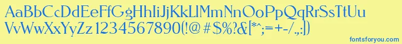NevadaserialLightRegular Font – Blue Fonts on Yellow Background