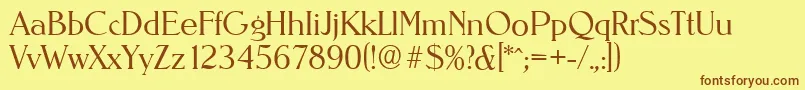 NevadaserialLightRegular Font – Brown Fonts on Yellow Background