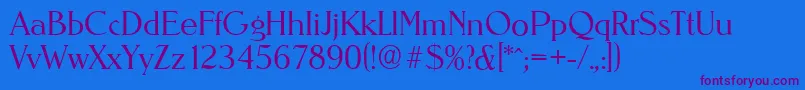 NevadaserialLightRegular Font – Purple Fonts on Blue Background