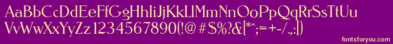 NevadaserialLightRegular Font – Yellow Fonts on Purple Background