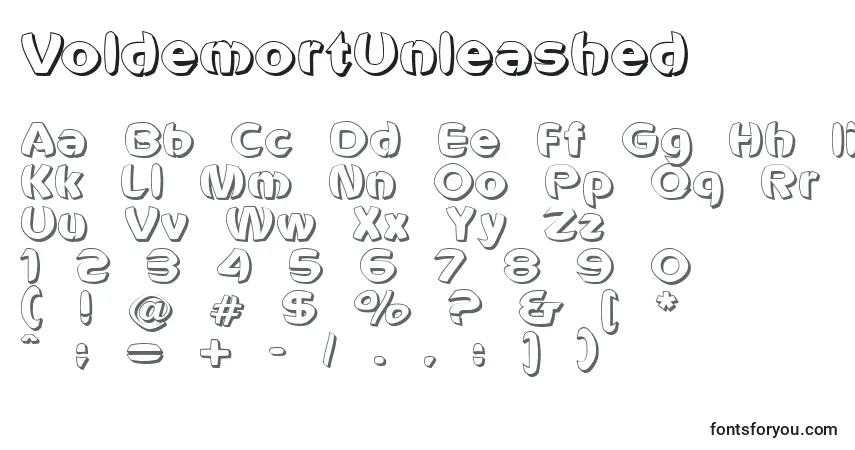 A fonte VoldemortUnleashed – alfabeto, números, caracteres especiais
