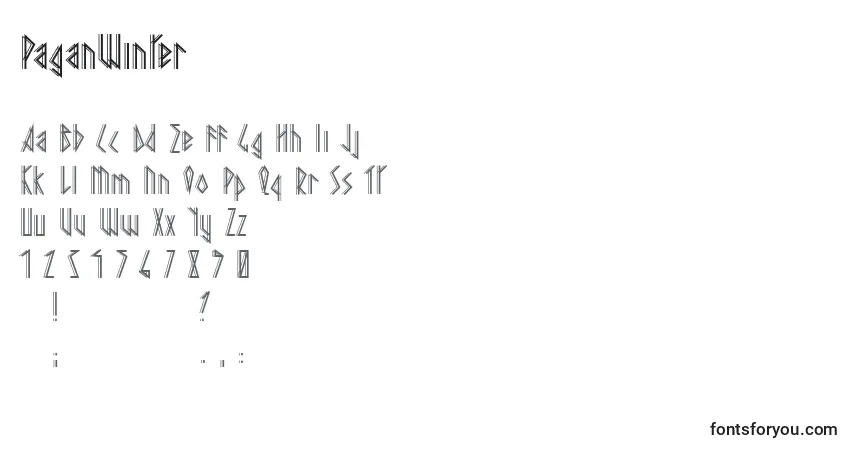 Czcionka PaganWinter – alfabet, cyfry, specjalne znaki