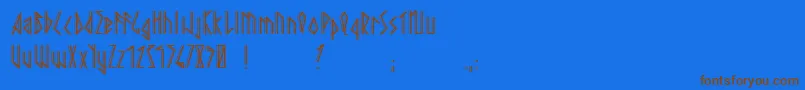 PaganWinter Font – Brown Fonts on Blue Background