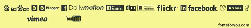 SocialLogos Font – Black Fonts on Yellow Background