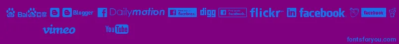 SocialLogos-Schriftart – Blaue Schriften auf violettem Hintergrund