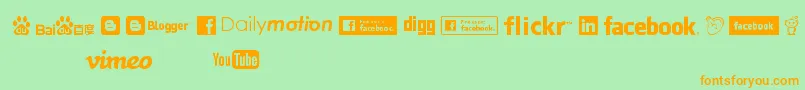 SocialLogos Font – Orange Fonts on Green Background