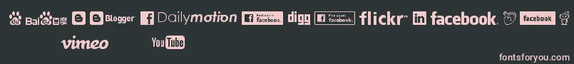 SocialLogos Font – Pink Fonts on Black Background