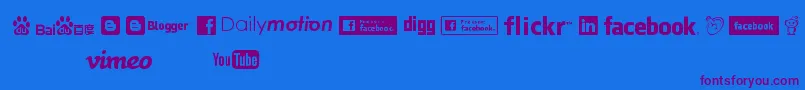 SocialLogos-Schriftart – Violette Schriften auf blauem Hintergrund