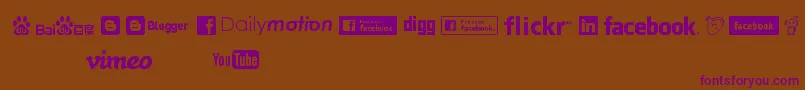 SocialLogos-Schriftart – Violette Schriften auf braunem Hintergrund