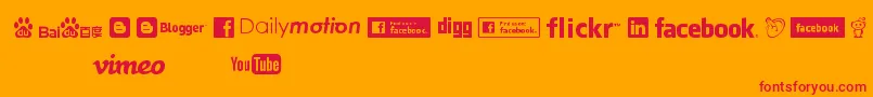 Шрифт SocialLogos – красные шрифты на оранжевом фоне