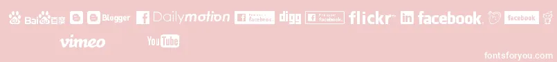 SocialLogos Font – White Fonts on Pink Background