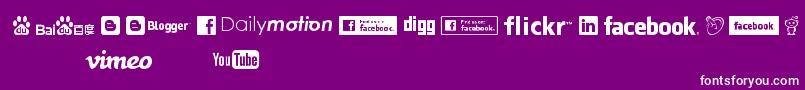 SocialLogos Font – White Fonts on Purple Background