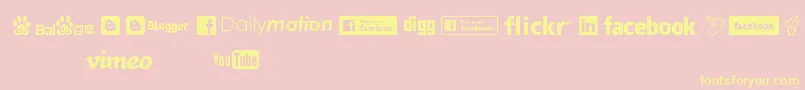 SocialLogos Font – Yellow Fonts on Pink Background