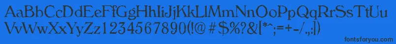 VeronaantiqueLightRegular Font – Black Fonts on Blue Background