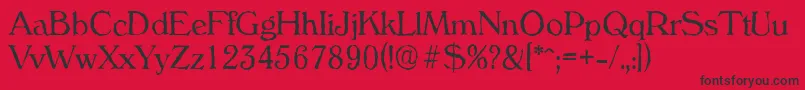 Czcionka VeronaantiqueLightRegular – czarne czcionki na czerwonym tle