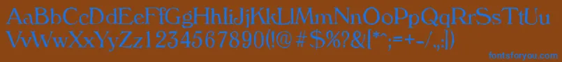 VeronaantiqueLightRegular Font – Blue Fonts on Brown Background