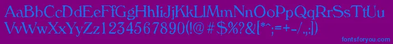 VeronaantiqueLightRegular Font – Blue Fonts on Purple Background