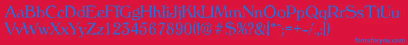 VeronaantiqueLightRegular Font – Blue Fonts on Red Background