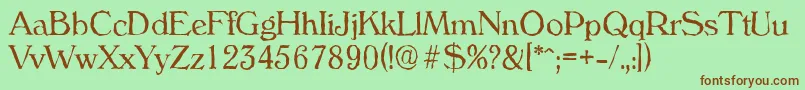 VeronaantiqueLightRegular Font – Brown Fonts on Green Background