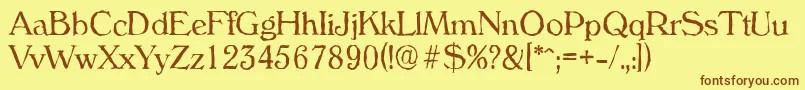 VeronaantiqueLightRegular Font – Brown Fonts on Yellow Background