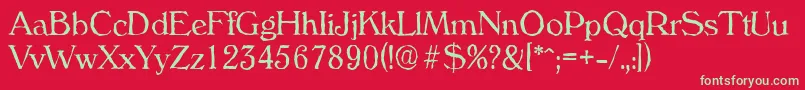 VeronaantiqueLightRegular Font – Green Fonts on Red Background