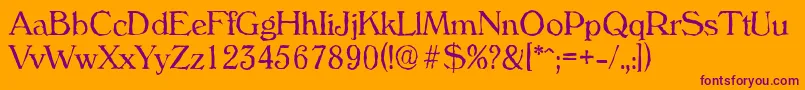 VeronaantiqueLightRegular Font – Purple Fonts on Orange Background
