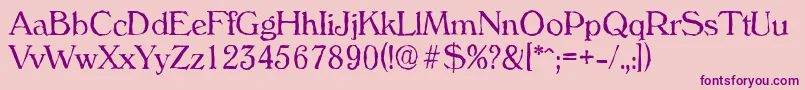 VeronaantiqueLightRegular Font – Purple Fonts on Pink Background