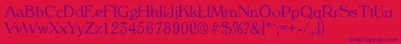 VeronaantiqueLightRegular Font – Purple Fonts on Red Background