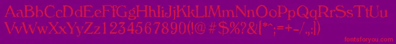 VeronaantiqueLightRegular Font – Red Fonts on Purple Background