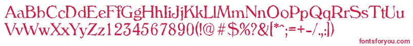 VeronaantiqueLightRegular Font – Red Fonts on White Background