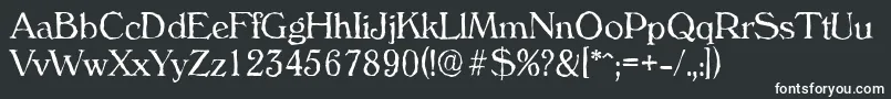 VeronaantiqueLightRegular Font – White Fonts on Black Background