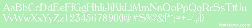 VeronaantiqueLightRegular Font – White Fonts on Green Background